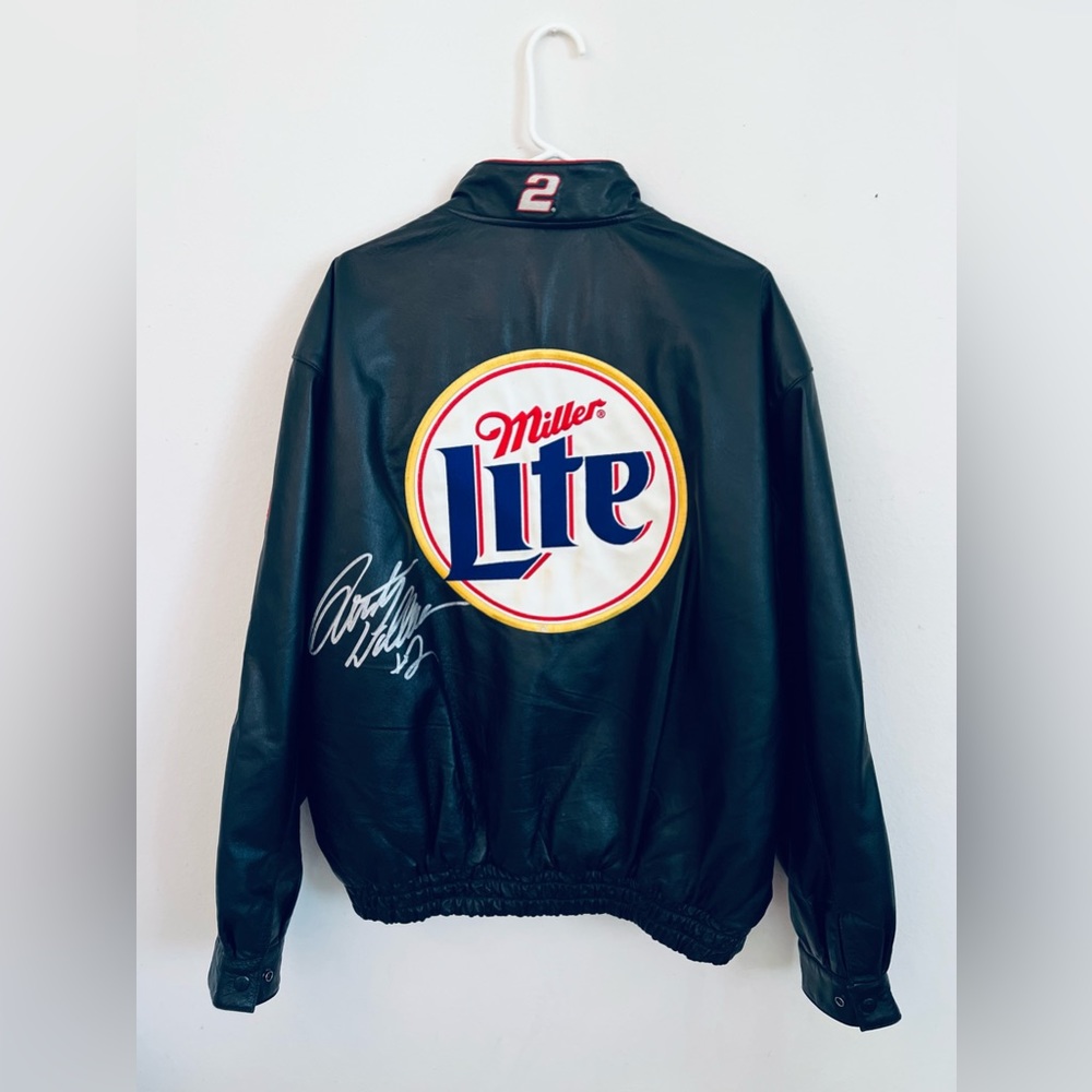 Autographed Rusty Wallace NASCAR Race Car Leather Jacket